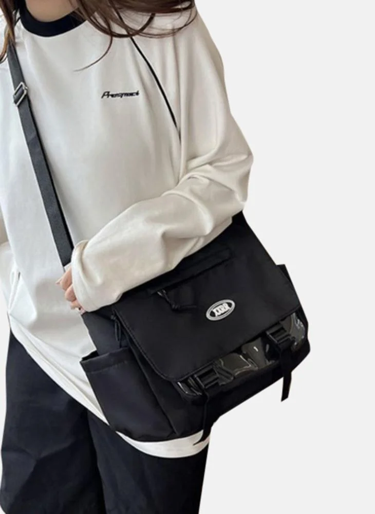 YUNIQEE Black Plain Lifestyle Messenger Bag