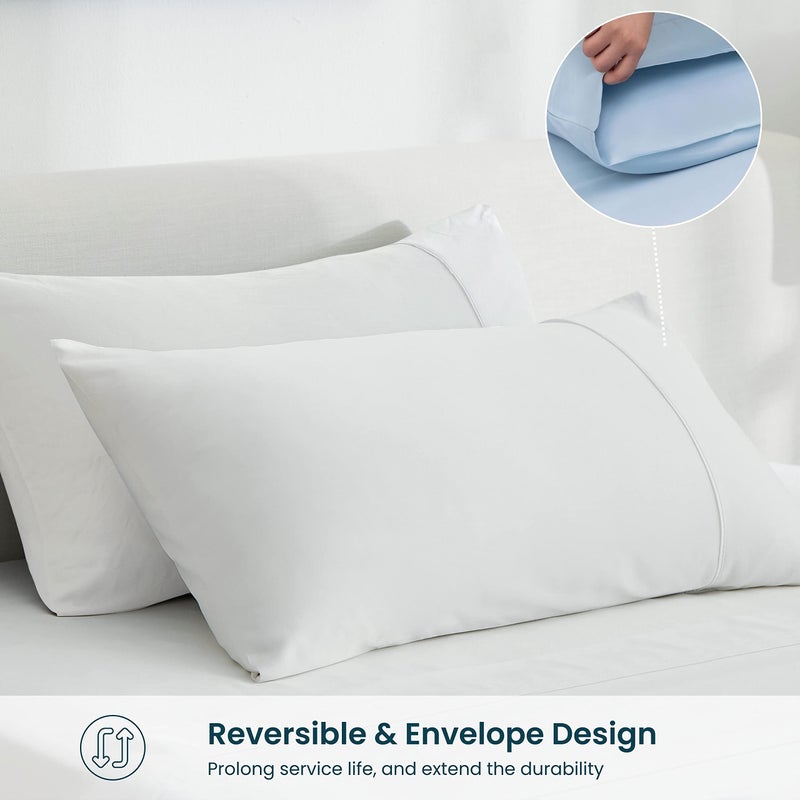 GOKOTTA Soft Pillow Cases King Size Set of 2, Luxury Silky Cooling Pillow Cases for Hot Sleepers, 100% Rayon Made from Bamboo, Envelope Closure and Reversible Pillowcases for Hair and Face(20"*36") - Image 2