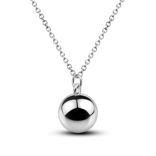 Dankadi Fashion Silver Harmony Ball Necklace Brilliant Chime Bola 20MM Pendant Choker 18 20 22 Beads Chain OChain Women Jewelry Gifts For Pet Cats Dogs 22 inches O Chain Style - Image 1