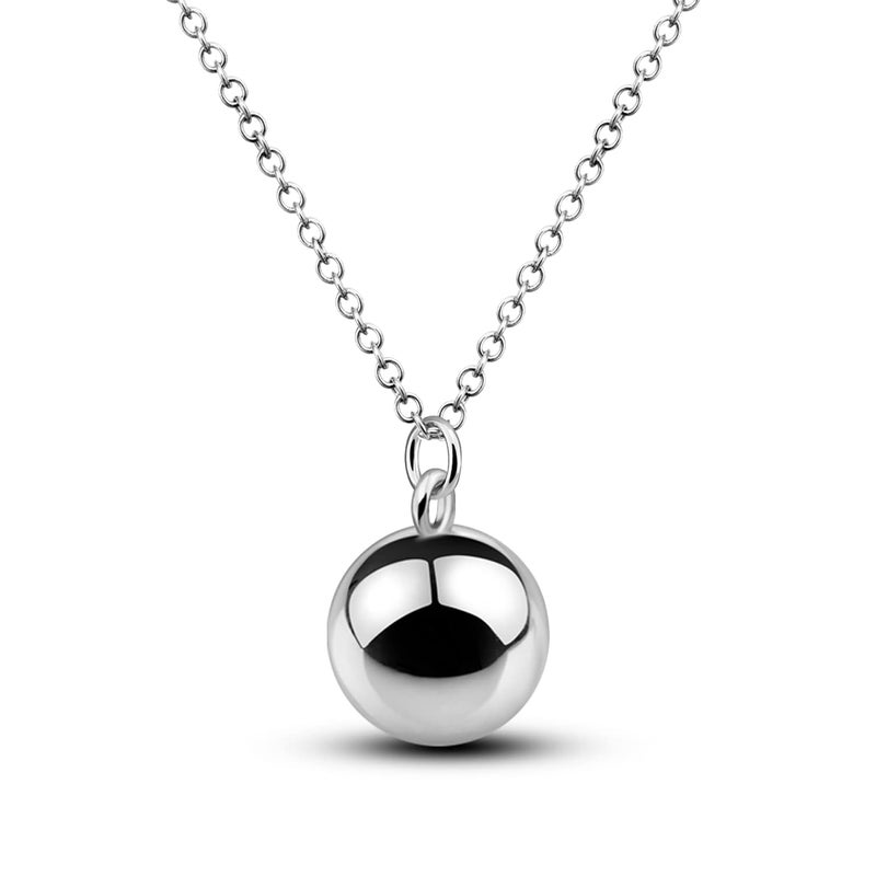 Dankadi Fashion Silver Harmony Ball Necklace Brilliant Chime Bola 20MM Pendant Choker 18 20 22 Beads Chain OChain Women Jewelry Gifts For Pet Cats Dogs 22 inches O Chain Style - Image 2