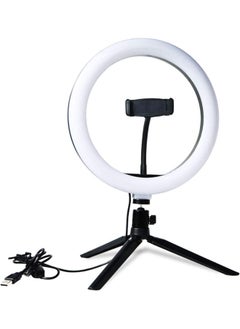 SHOPI LED Ring Light Studio Photo Video Dimmable Lamp Tripod Stand Selfie Camera Phone Black  - Image 1