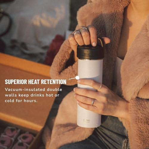 ESPRO P0 Ultralight French Press Coffee Maker for Travel, Vacuum Insulated Stainless Steel, 16 Ounces, Chalk White - Image 5