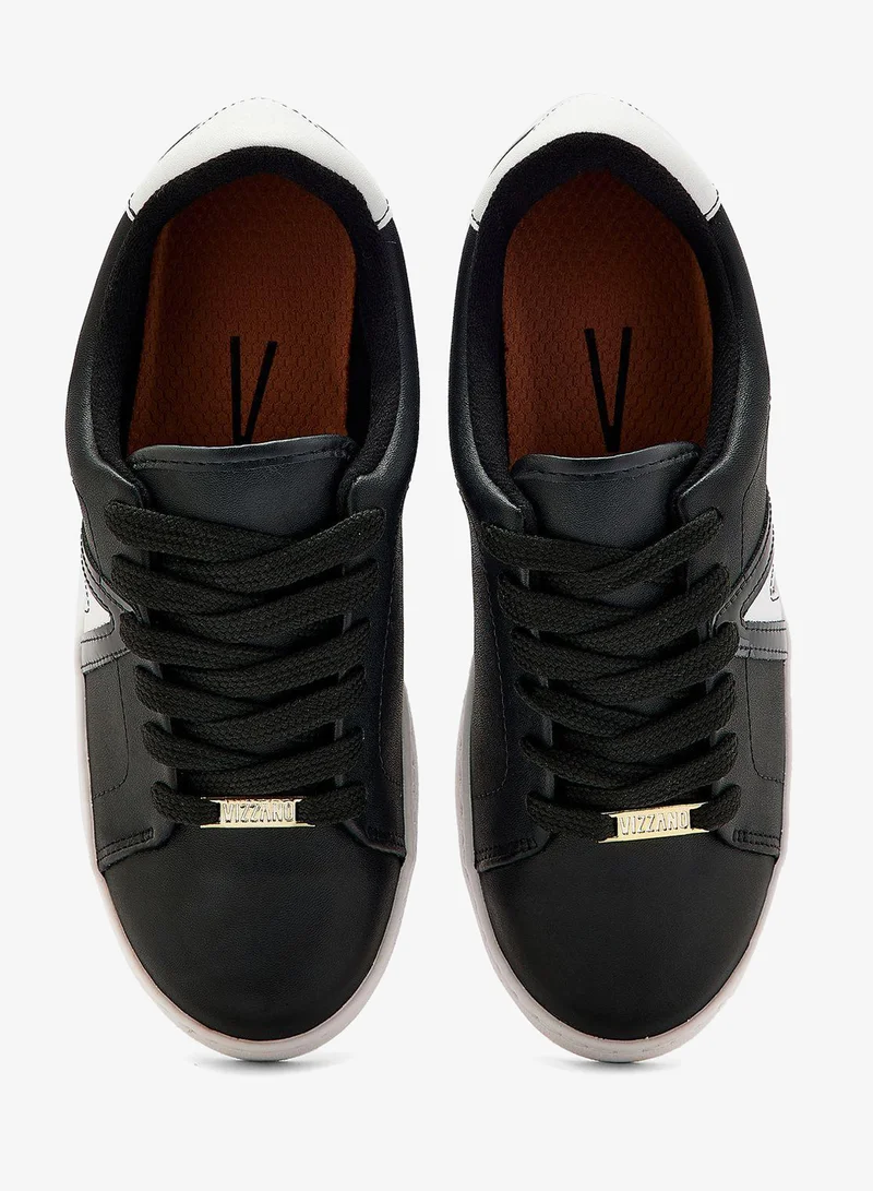 VIZZANO Black/White Comfort Women’s Sneakers – Lace-Up Ladies Sneakers & Casual Sneakers for Girls for Women | Best Price UAE