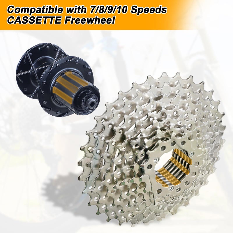 WEEROCK Bike 26 Inch MTB Wheel Set Aluminium Alloy Double Wall Rims for Mountain Bikeï¼Œ Front & Rear Wheelsets with Bearing Hubs for DISC Brake compatibes with 7/8/9/10/11 Speeds Cassette - Image 3