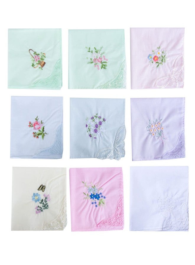 CoCoUSM Womens Handkerchiefs Lace Embroidered Cotton Handkerchiefs Bulk - Image 2
