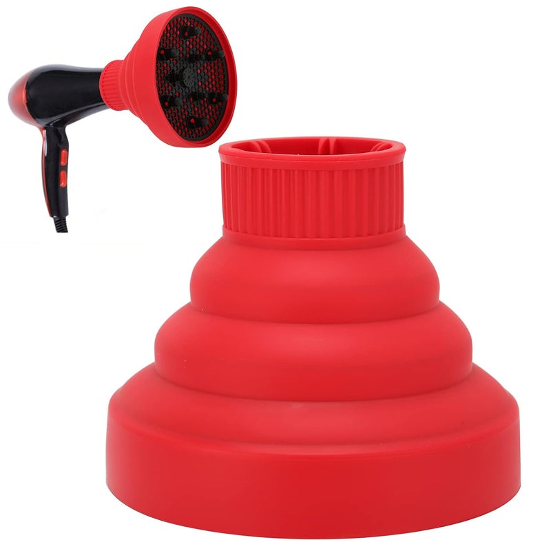 comfrt Universal Collapsible Hair Dryer Diffuser Portable Travel Folding Hair Blow Dryer Diffuser Salon Grade Tool Fit Most of blow Dryers(red) - Image 4