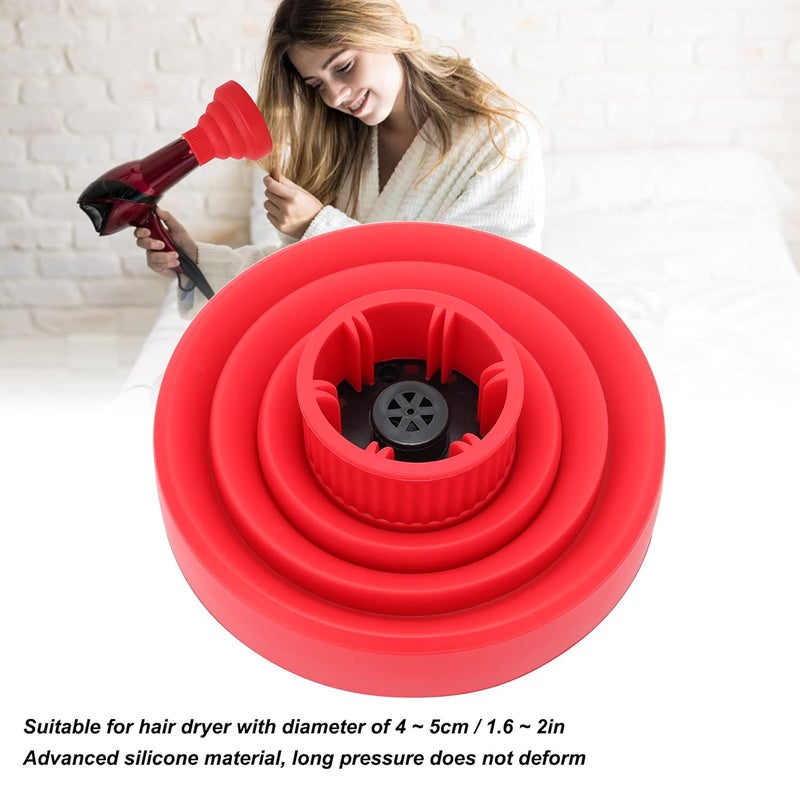 comfrt Universal Collapsible Hair Dryer Diffuser Portable Travel Folding Hair Blow Dryer Diffuser Salon Grade Tool Fit Most of blow Dryers(red) - Image 2