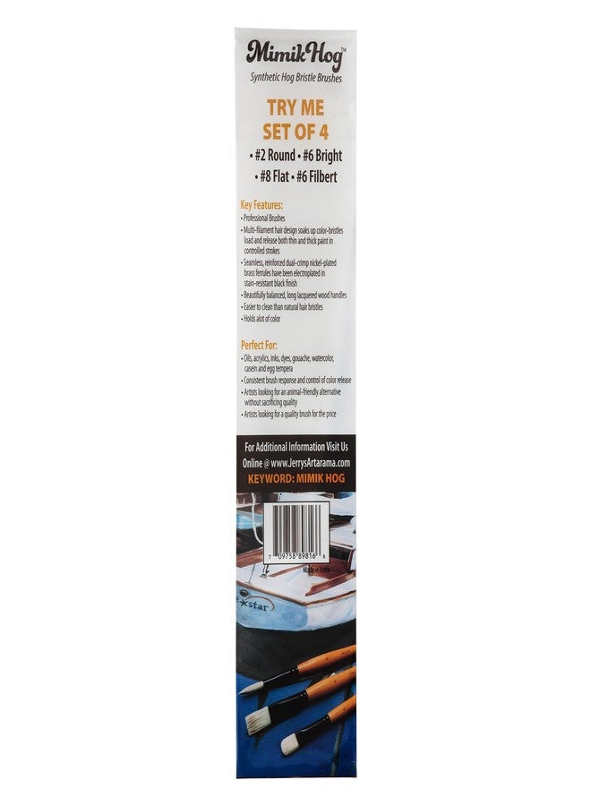 Creative Mark Mimik Hog Professional Synthetic Hog Bristle Paint Brush - Try-Me Set of 4 - Image 2