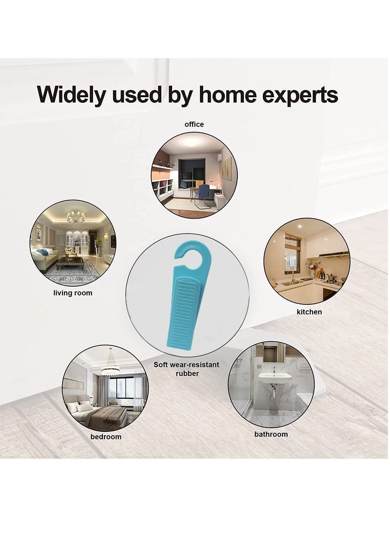 Captaintech Door Stops - Pack of 4 Rubber Security Wedge for Bottom of on Carpet, Concrete, Tile, Linoleum & Wood - Heavy Duty Stoppers, For All Floor Types, Decorative Stopper Includes ABS Hook - Image 4