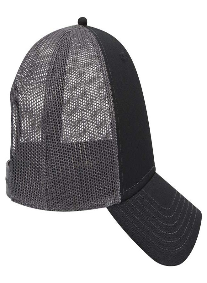 أوتو قبعة OTTO بستة ألواح، منخفضة الارتفاع، بشبكة عمودية متباينة - أسود/أسود/رمادي فاتح - Image 5