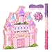 Ipalmay Princess Castle Pinata Cute Pink Castle Pinata with Blindfold and Bat for Girls Birthday Baby Shower Cinco De Mayo Mexican Fiesta Events Girls Childrens Day Princess Themed Party Favors - Image 2