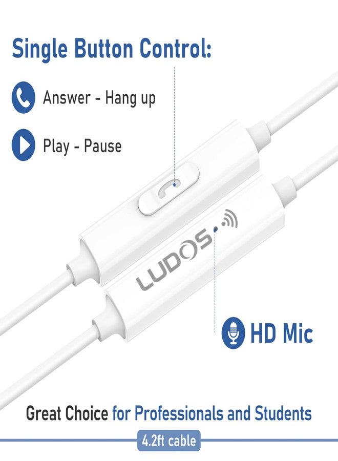 LUDOS FEROX Wired Earbuds in-Ear Headphones, 5 Year Warranty, Earphones with Microphone, Noise Isolation Corded for 3.5mm Jack Ear Buds for iPhone, Samsung, Computer, Laptop, Kids, School Students - Image 4