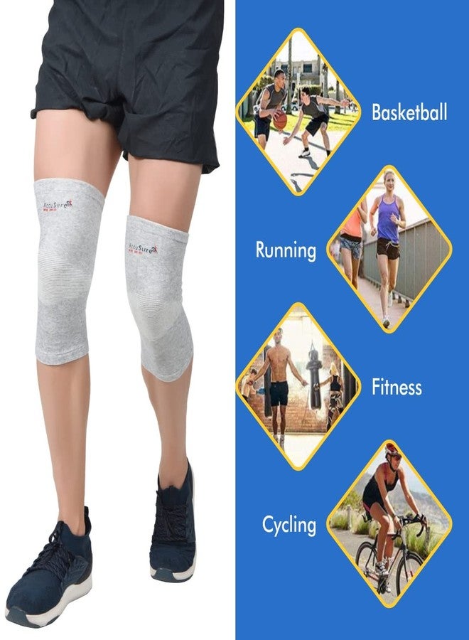 AccuSure Boombo Yarn Bamboo Knee Brace Compression Sleeve-Best Support For Arthritis,Acl,Gym,Running,Basketball,Meniscus Tear,Sports,Joint Pain Relief,Injury Recovery For Men,Women Pack Of 6 Pair - Image 5