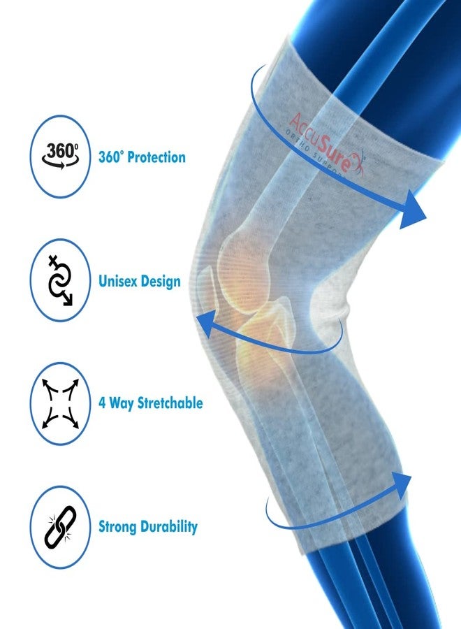 AccuSure Boombo Yarn Bamboo Knee Brace Compression Sleeve-Best Support For Arthritis,Acl,Gym,Running,Basketball,Meniscus Tear,Sports,Joint Pain Relief,Injury Recovery For Men,Women Pack Of 6 Pair - Image 3