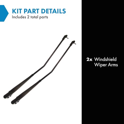 TRQ Windshield Wiper Arm Pair Set Kit Compatible with Chevy GMC Suburban 1500 Yukon Pickup Truck - Image 2
