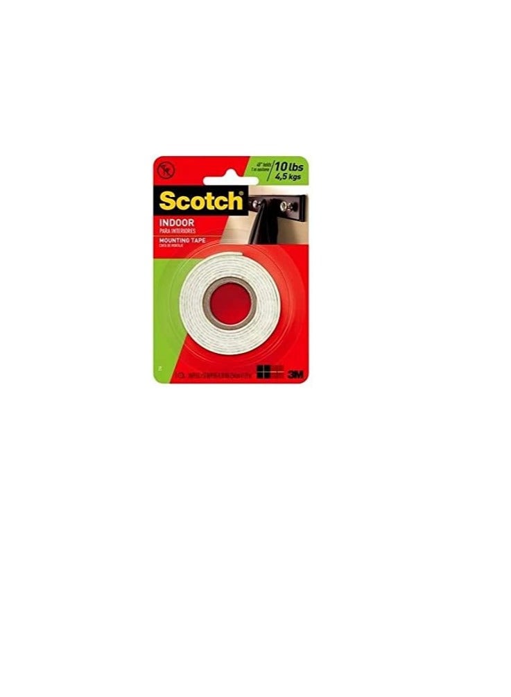 Scotch  3M 144 Scotch Indoor Mounting Tape (White, 25.4mm x 1.27m)  - Image 2