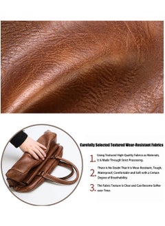 Jeep PU Leather Messenger Bags Laptop Briefcase Convertible Handbag Shoulder Crossbody Bag (Brown)  - Image 5