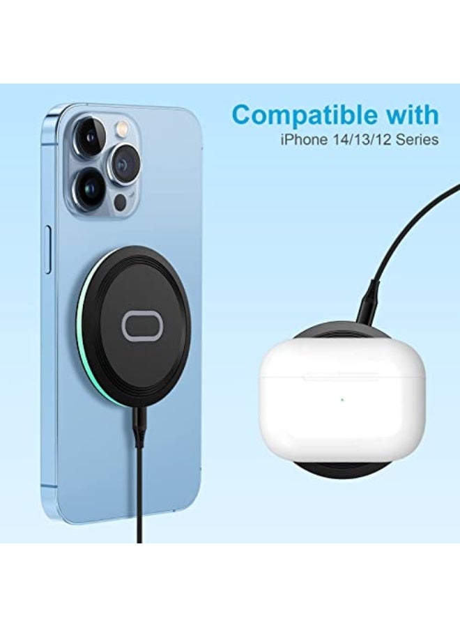 Excefore Wireless Charger,15W Compatible iPhone Charger Wireless, for Galaxy S23 S22 S21 S20 A14 A13 A03S A53 A12 A11 A04S A22 S10 S9,Z Fold5,Z Flip4 iPhone 14 13 12 - Image 2