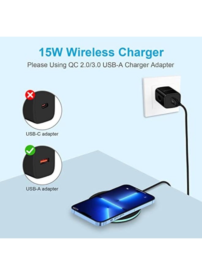 Excefore Wireless Charger,15W Compatible iPhone Charger Wireless, for Galaxy S23 S22 S21 S20 A14 A13 A03S A53 A12 A11 A04S A22 S10 S9,Z Fold5,Z Flip4 iPhone 14 13 12 - Image 3
