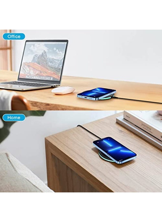 Excefore Wireless Charger,15W Compatible iPhone Charger Wireless, for Galaxy S23 S22 S21 S20 A14 A13 A03S A53 A12 A11 A04S A22 S10 S9,Z Fold5,Z Flip4 iPhone 14 13 12 - Image 5