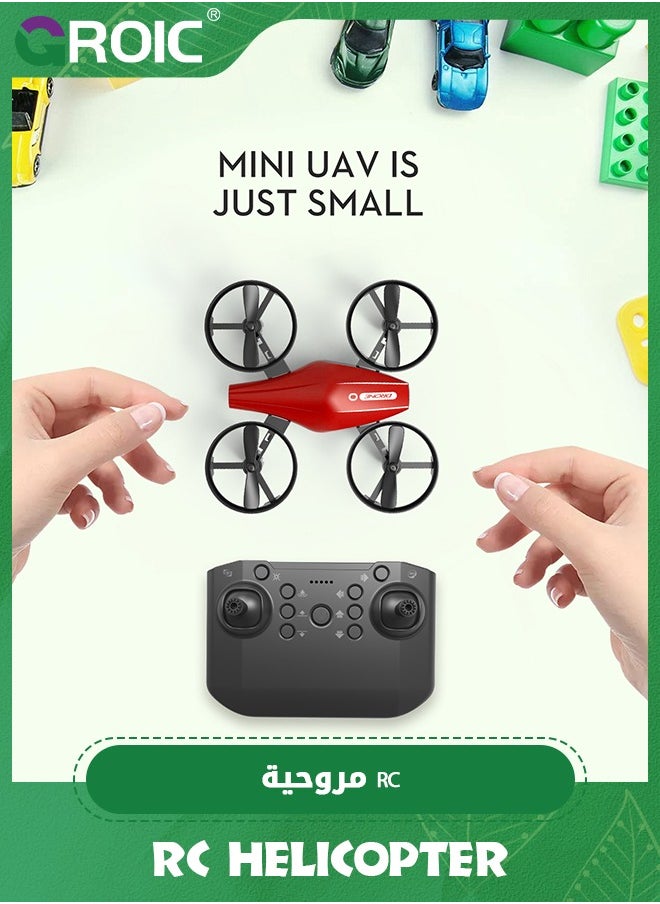 GROIC - Mini Drone for Kids and Beginners RC Nano Quadcopter Indoor Small Helicopter Plane with Auto Hovering, 3D Flips, Headless Mode and Batteries, Great Gift Toy for Boys and Girls, Red - Image 1