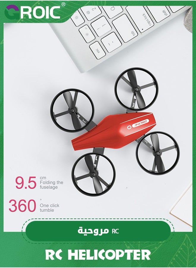 GROIC - Mini Drone for Kids and Beginners RC Nano Quadcopter Indoor Small Helicopter Plane with Auto Hovering, 3D Flips, Headless Mode and Batteries, Great Gift Toy for Boys and Girls, Red - Image 1