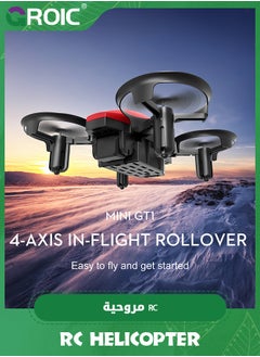 GROIC Mini Drone for Kids and Beginners RC Nano Quadcopter Indoor Small Helicopter Plane with Auto Hovering, 3D Flips, Headless Mode and Batteries, Great Gift Toy for Boys and Girls, Red  - Image 2