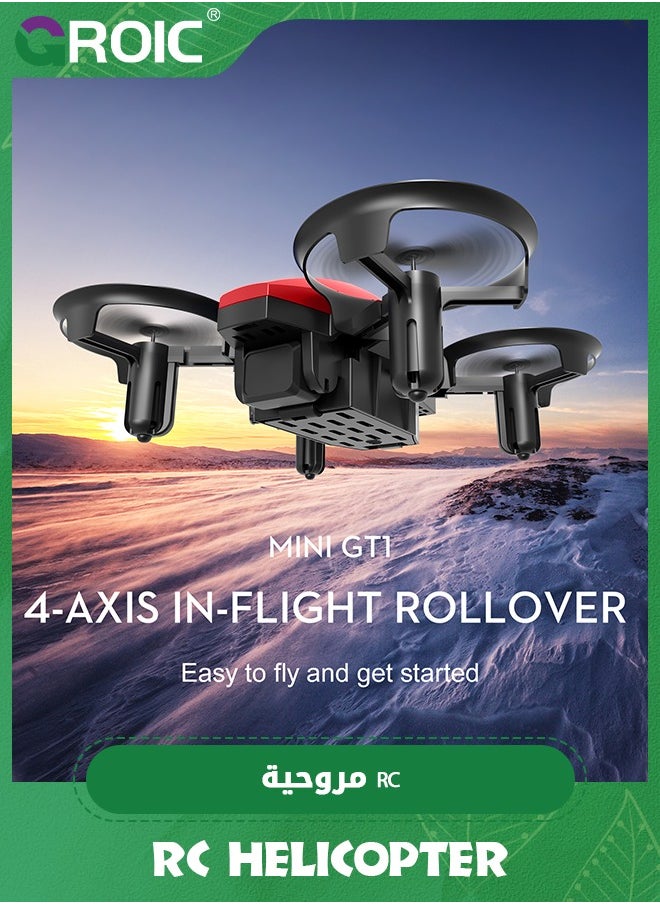 GROIC - Mini Drone for Kids and Beginners RC Nano Quadcopter Indoor Small Helicopter Plane with Auto Hovering, 3D Flips, Headless Mode and Batteries, Great Gift Toy for Boys and Girls, Red - Image 1