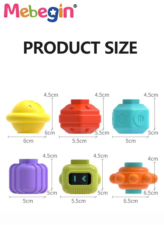MEBEGIN Baby Shape Sorting Toy with Elastic Bands, Sensory Shape Toys for Toddler, Tactile Perception Training Toys with 6pcs Colorful Multisensory Shapes, Multifunctional Developmental Baby Toy, Ideal Toy for Babies on Birthday or Any Holidays  - Image 5