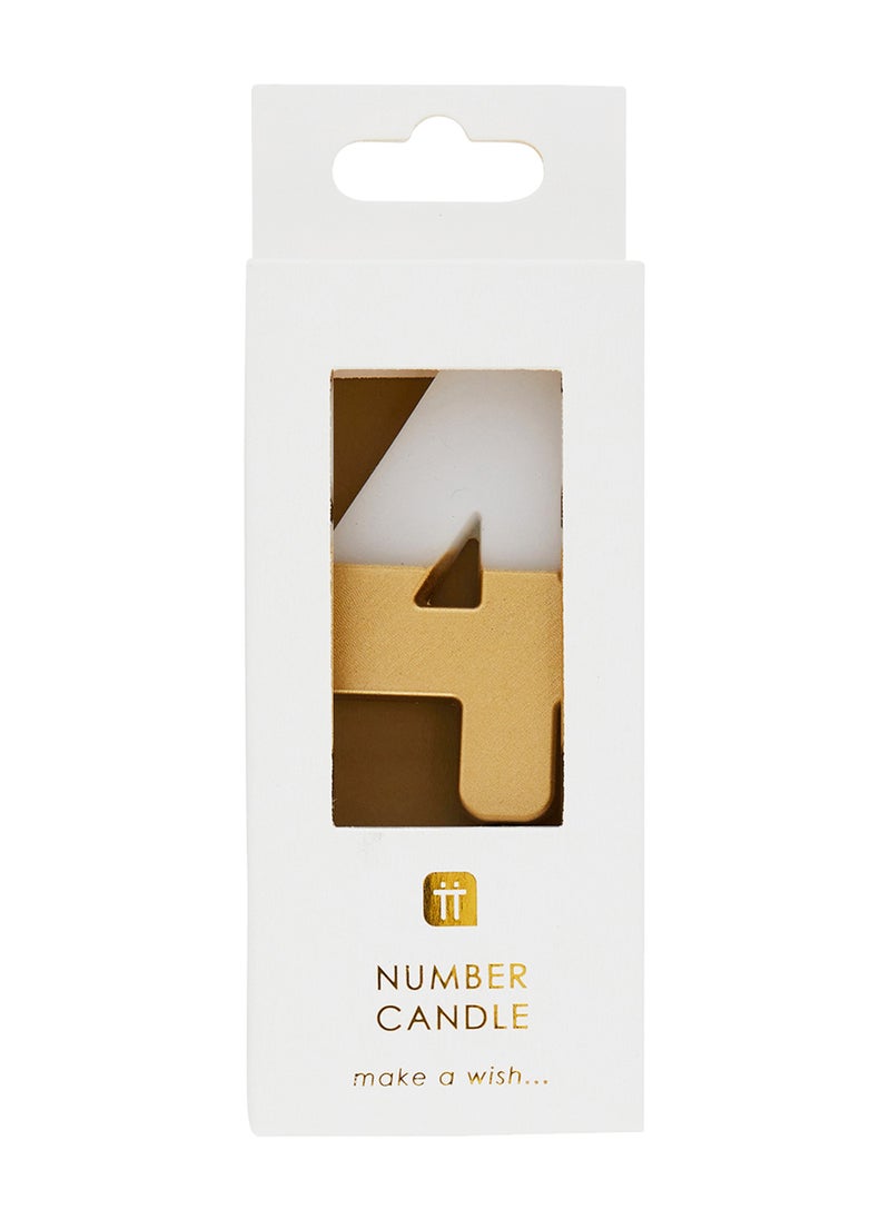Talking Tables Talking Tables 4 Number Birthday Candles, Gold Candle for Cake Decoration, Candle for Birthday Cake Topper, Anniversary Cake Number Candle. Candles stick for special occasions such as birthdays and Anniversaries.  - Image 2