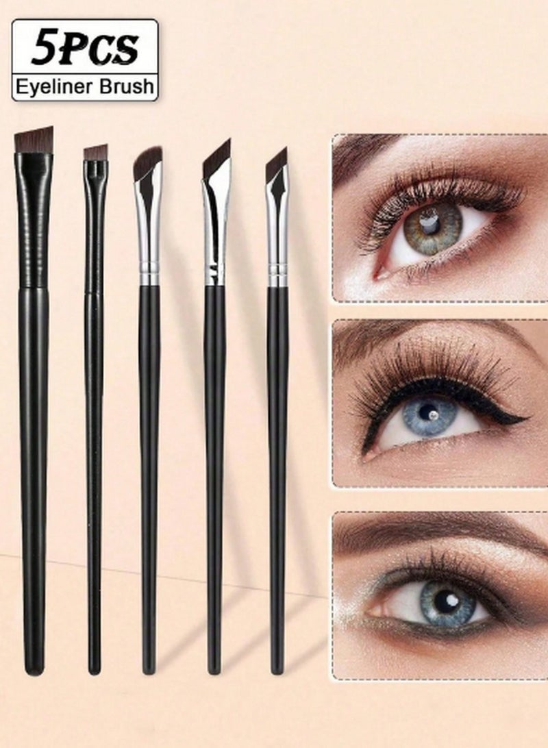 مجموعة فرش الآيلاينر الدقيقة 5 قطع – فرش زاوية وأطراف دقيقة للحصول على تحديد مثالي للعيون - Image 1