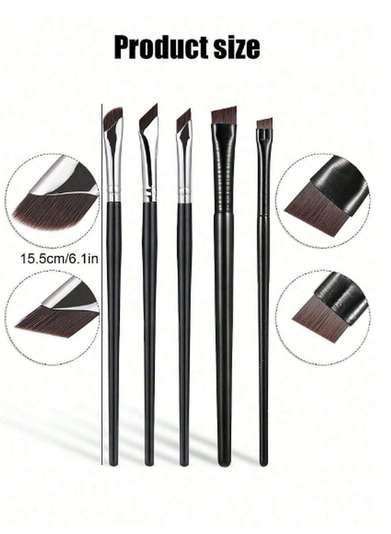 مجموعة فرش الآيلاينر الدقيقة 5 قطع – فرش زاوية وأطراف دقيقة للحصول على تحديد مثالي للعيون - Image 4