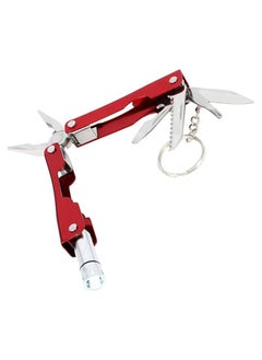 JIUMX Mini 8-In-1 Stainless Multitool Pliers,EDC Portable KeyChain,Multi Sets Useful Tools With Flashlight for Outdoor Camping, Hiking,Cycling