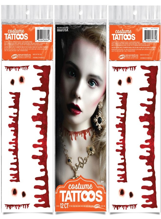 Savvi Halloween Temporary Tattoos - 3D Scar Stitches, Hyper-Realistic, Waterproof, 1 Piece - Image 1