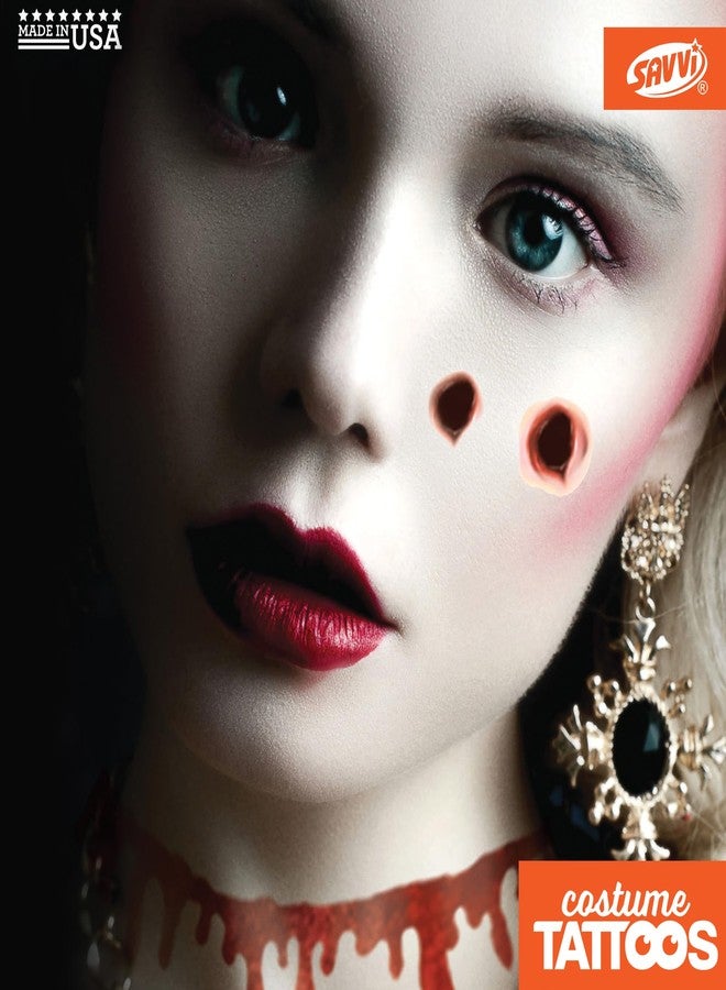 Savvi Halloween Temporary Tattoos - 3D Scar Stitches, Hyper-Realistic, Waterproof, 1 Piece - Image 2