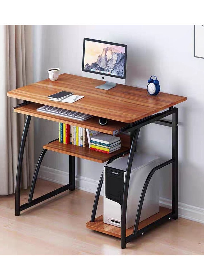 SHEE ONE Compact Home Computer Desk | Modern Wooden Study Table with Smart Storage Shelves & Keyboard Tray | Ideal for Small Spaces – 71×71×40 cm - Image 1