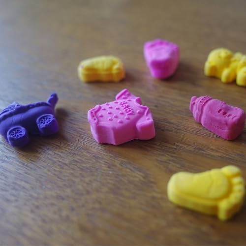 ScivoKaval Baby Shower Silicone Mold with Onesie Pacifier Bottle Baby Footprint Bear Carriage Mold for Chocolate Cake Candy Gummy Cupcake Decoration Party Cupcake Topper - Image 4