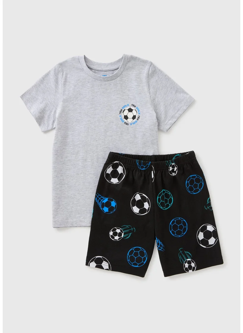 Matalan Boys Grey Football Pyjama Set
