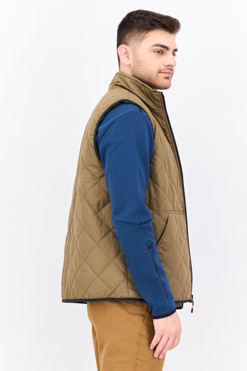 Free Country Men Quilted Vest Jacket, Dark Brown - Image 2