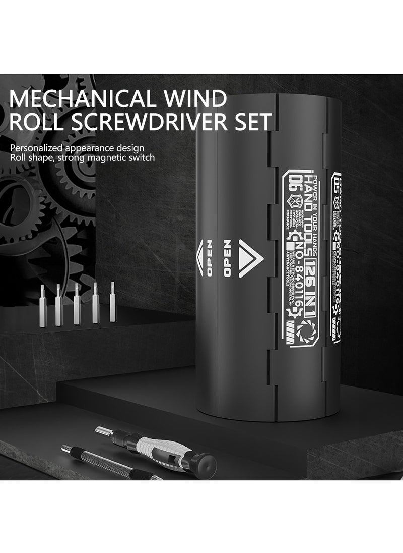 كينجس دون 126 في 1 متعددة الوظائف الدقة مفك مجموعة المغناطيسي بت أداة إصلاح عدة الهاتف المحمول ووتش مفك الكمبيوتر ( أسود ) - Image 3