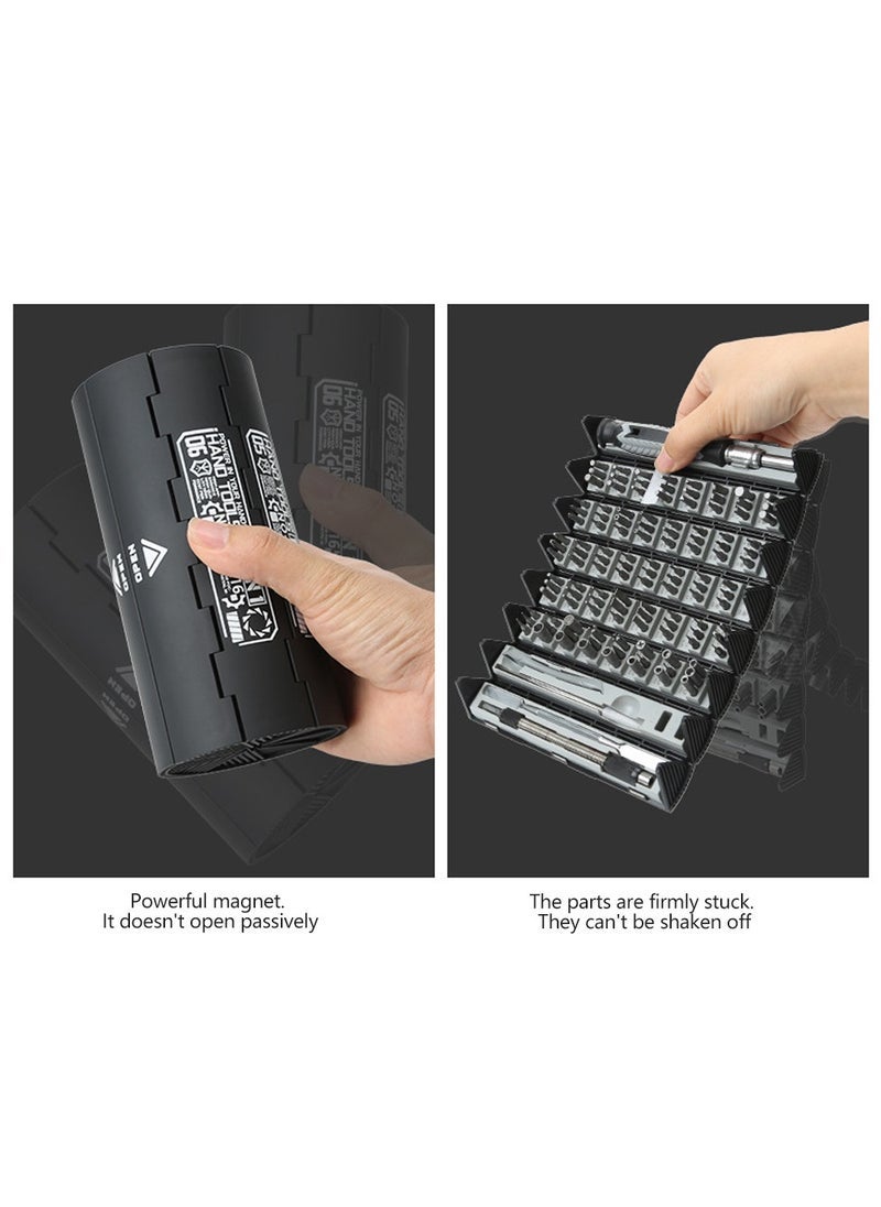 كينجس دون 126 في 1 متعددة الوظائف الدقة مفك مجموعة المغناطيسي بت أداة إصلاح عدة الهاتف المحمول ووتش مفك الكمبيوتر ( أسود ) - Image 5