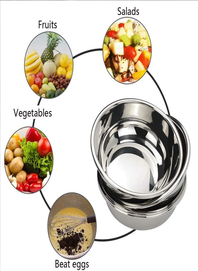 Ggbin 18/10 Stainless Steel Mixing Bowls, Heavy Duty Metal Salad Bowls, 1.5 Quart, Set of 4 - Image 2