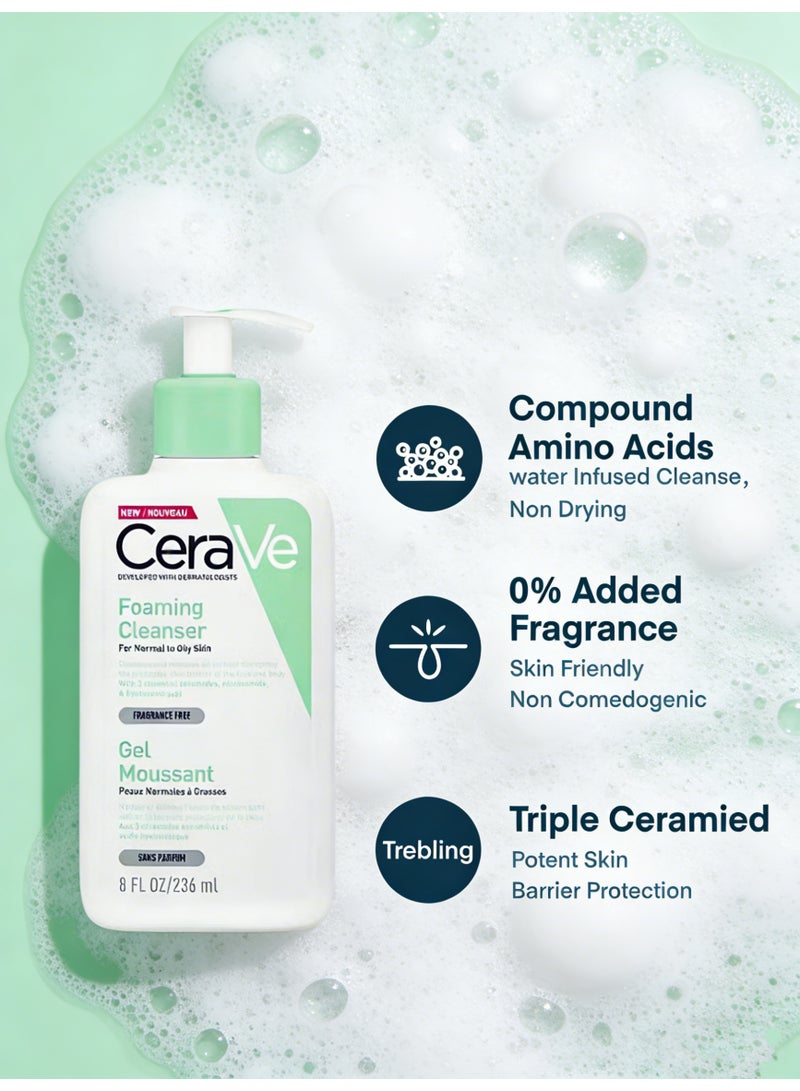 بيوتي_آند_جريسيس CeraVe منظف هوائي بحمض الهيالوروني 236 مل - سيطرة لطيفة على الزيوت للجلد الطبيعي إلى الدهني - Image 1