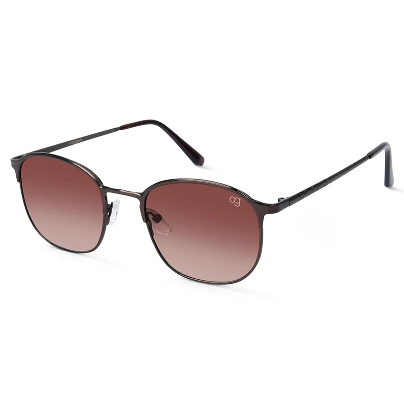 Woggles UV- Protected Golden Clubmaster Sunglasses