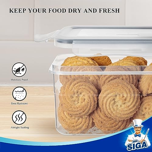 Mr Siga MR.SIGA 16 Pack Airtight Food Storage Container Set, BPA Free Kitchen Pantry Organization, Kitchen Canisters for Cereal, Spaghetti, includes 24 Reusable Sticker Labels - Image 4