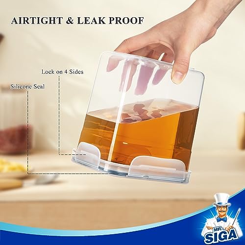 Mr Siga MR.SIGA 16 Pack Airtight Food Storage Container Set, BPA Free Kitchen Pantry Organization, Kitchen Canisters for Cereal, Spaghetti, includes 24 Reusable Sticker Labels - Image 2