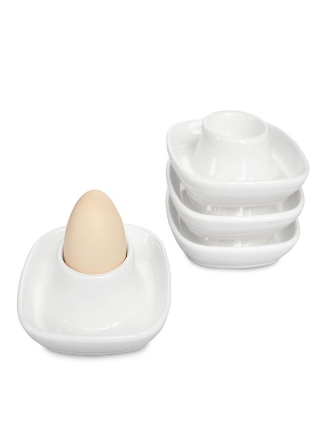 Bealuffe Ceramic Egg Cups for Soft Boiled Eggs, Egg Holder Porcelain Egg Dish for Breakfast for Easter (4 Pack) - Image 1