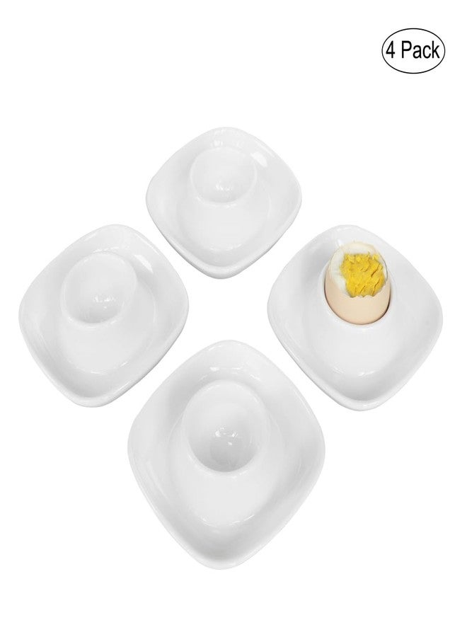 Bealuffe Ceramic Egg Cups for Soft Boiled Eggs, Egg Holder Porcelain Egg Dish for Breakfast for Easter (4 Pack) - Image 5