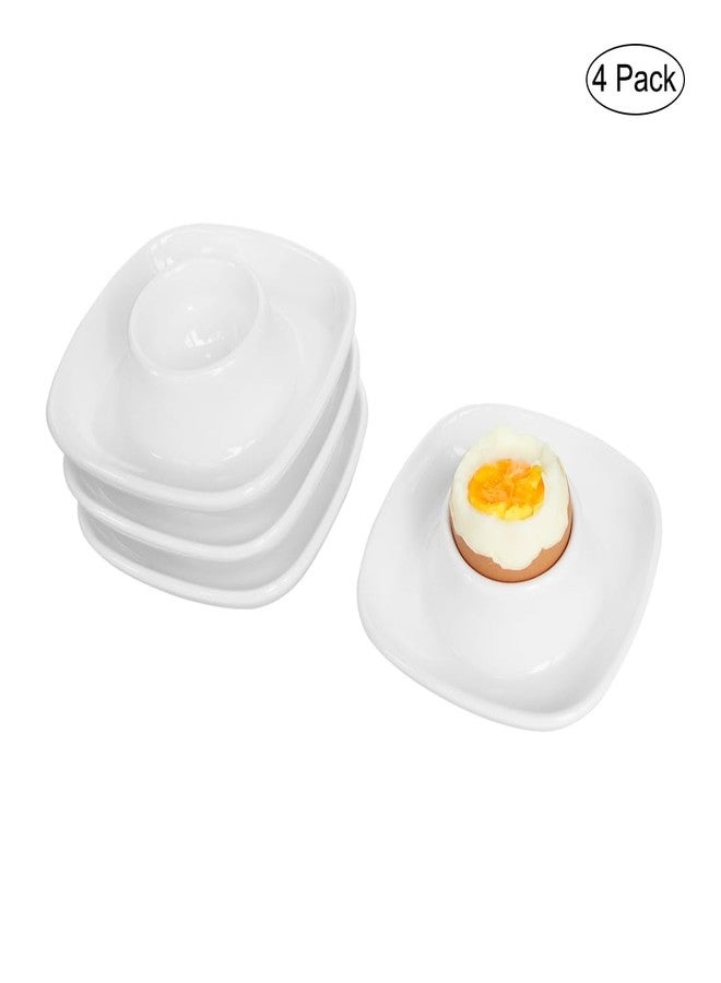 Bealuffe Ceramic Egg Cups for Soft Boiled Eggs, Egg Holder Porcelain Egg Dish for Breakfast for Easter (4 Pack) - Image 4