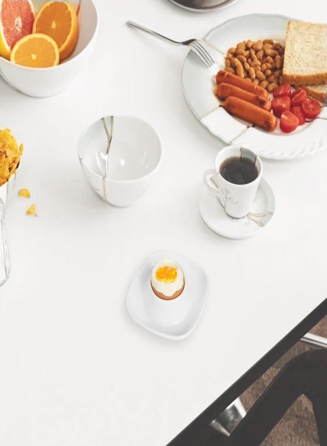 Bealuffe Ceramic Egg Cups for Soft Boiled Eggs, Egg Holder Porcelain Egg Dish for Breakfast for Easter (4 Pack) - Image 2